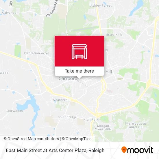 Mapa de East Main Street at Arts Center Plaza