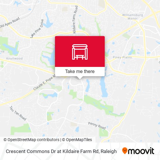 Mapa de Crescent Commons Dr at Kildaire Farm Rd