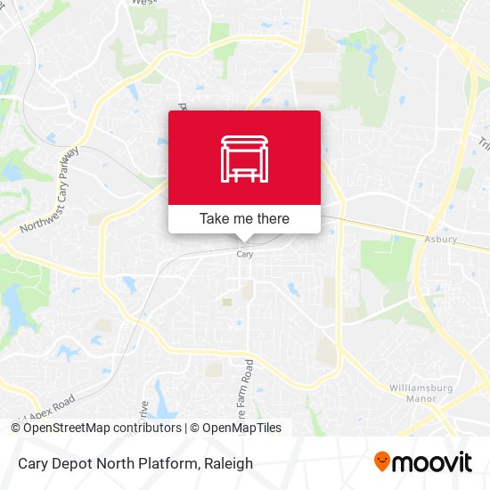 Mapa de Cary Depot North Platform