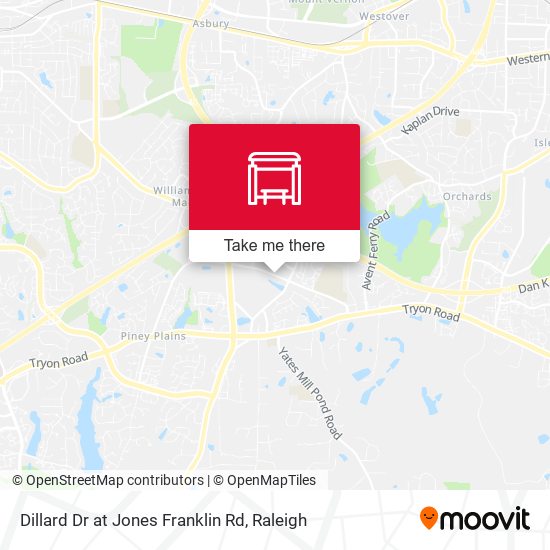Dillard Dr at Jones Franklin Rd map
