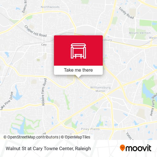 Walnut St at Cary Towne Center map