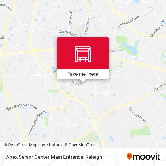 Apex Senior Center Main Entrance map