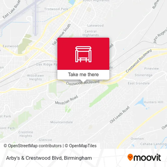 Mapa de Arby's & Crestwood Blvd