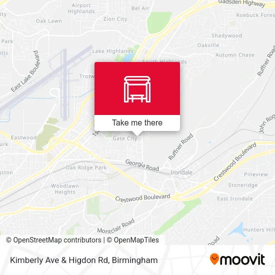 Mapa de Kimberly Ave & Higdon Rd