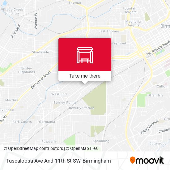 Tuscaloosa Ave And 11th St SW map