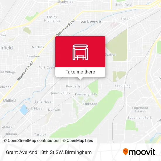 Grant Ave And 18th St SW map