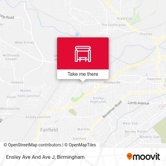 Mapa de Ensley Ave And Ave J