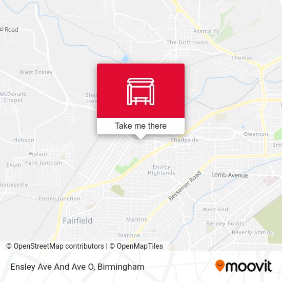 Ensley Ave And Ave O map