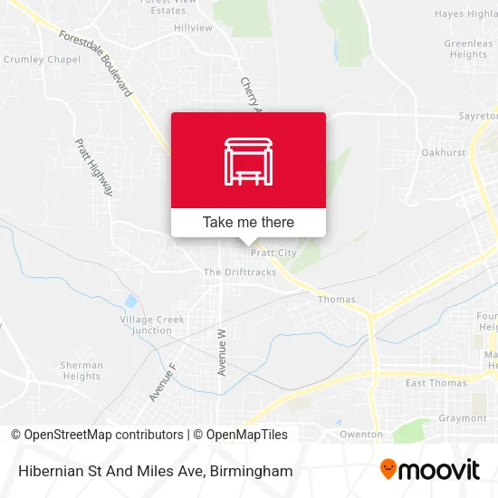 Hibernian St And Miles Ave map
