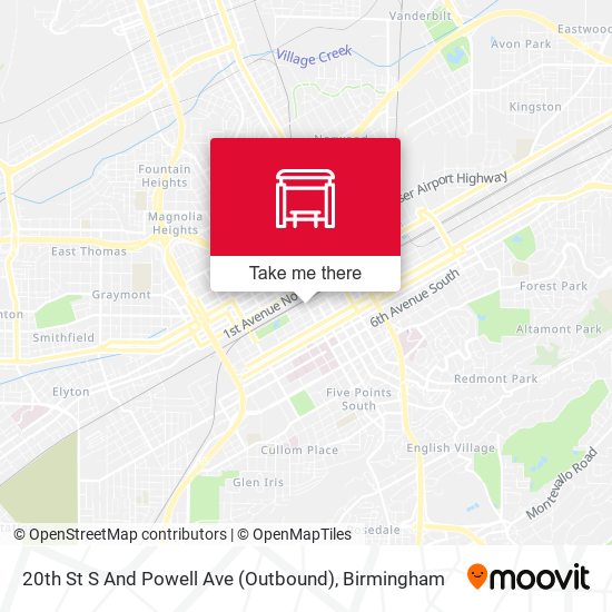 20th St S And Powell Ave (Outbound) map