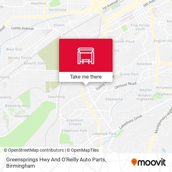 Greensprings Hwy And O'Reilly Auto Parts map