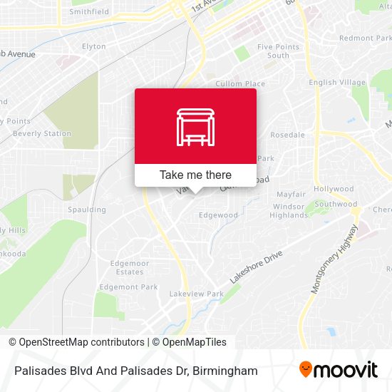 Palisades Blvd And Palisades Dr map
