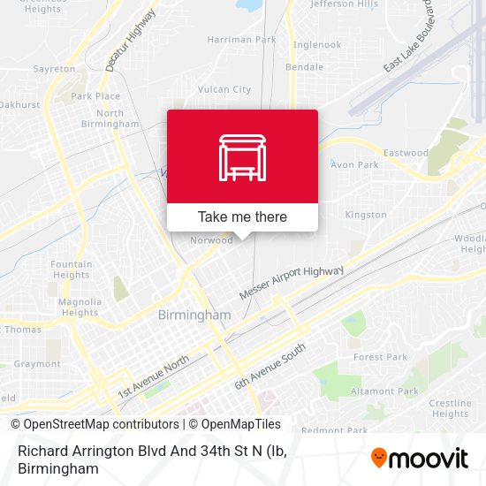 Mapa de Richard Arrington Blvd And 34th St N