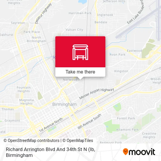 Mapa de Richard Arrington Blvd And 34th St N