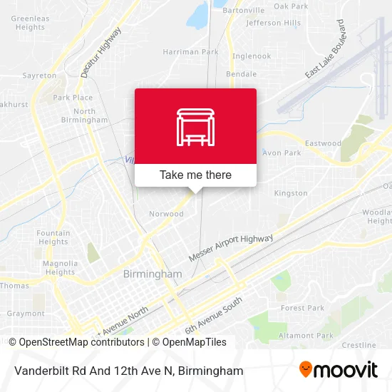 Mapa de Vanderbilt Rd And 12th Ave N