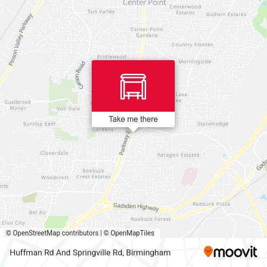 Huffman Rd And Springville Rd map