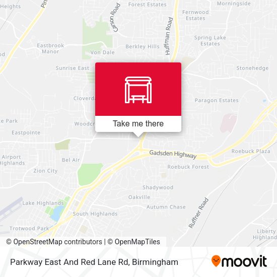 Parkway East And Red Lane Rd map