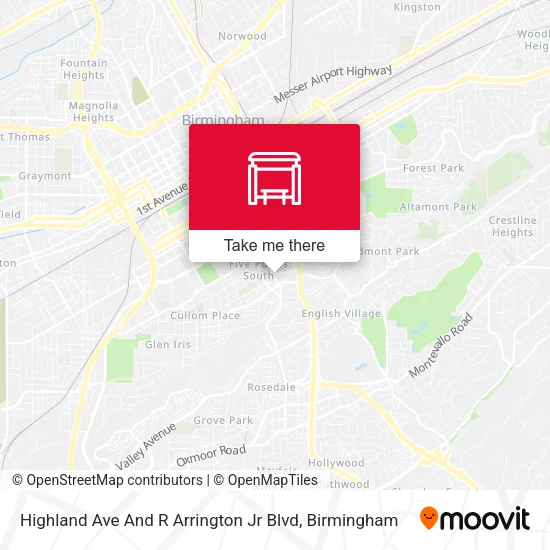 Mapa de Highland Ave And R Arrington Jr Blvd