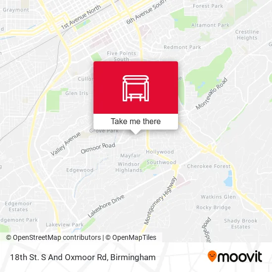 Mapa de 18th St. S And Oxmoor Rd