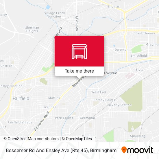 Bessemer Rd And Ensley Ave (Rte 45) map