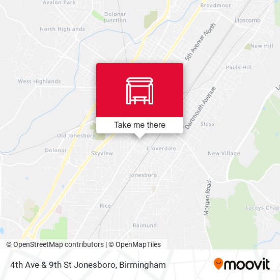 4th Ave & 9th St Jonesboro map
