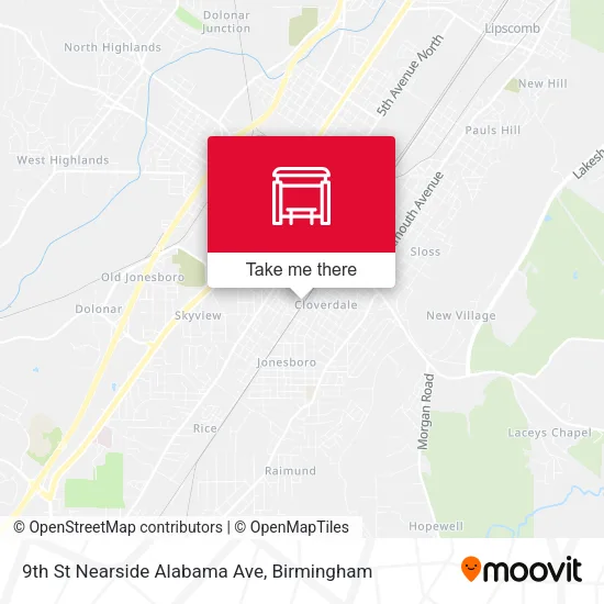 Mapa de 9th St Nearside Alabama Ave