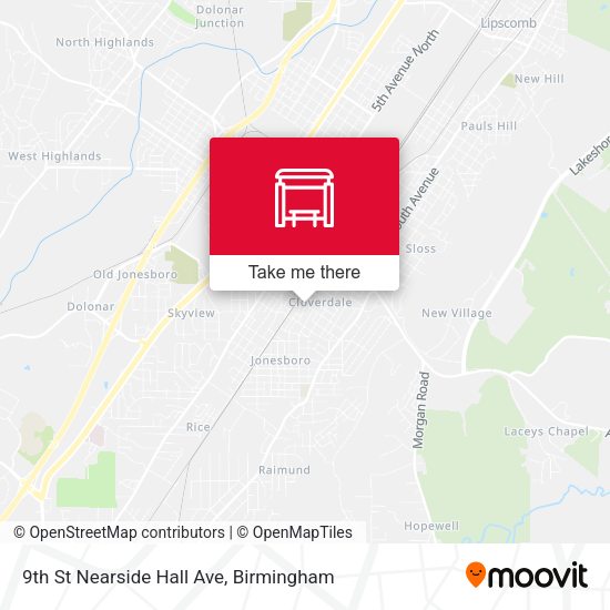 9th St Nearside Hall Ave map