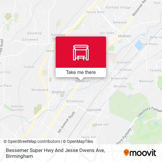 Bessemer Super Hwy And Jesse Owens Ave map