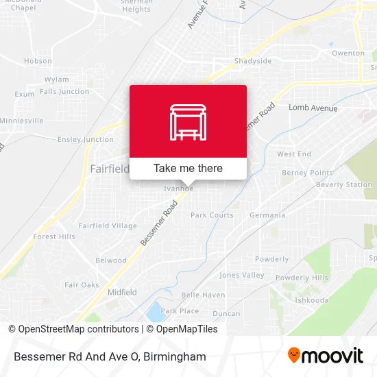 Bessemer Rd And Ave O map