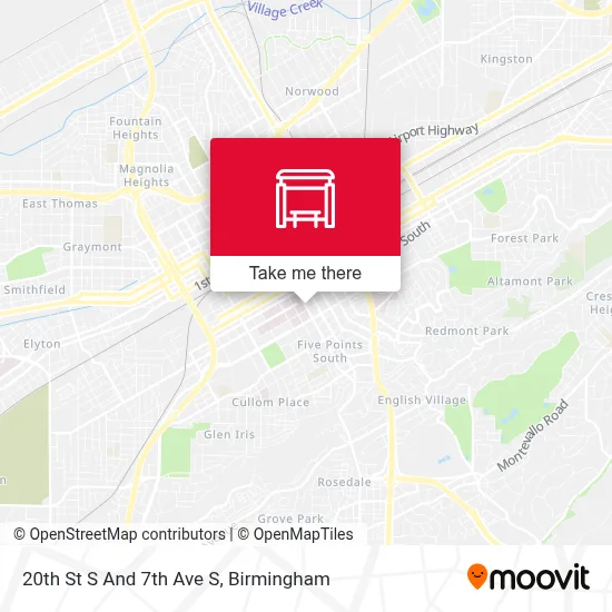 20th St S And 7th Ave S map