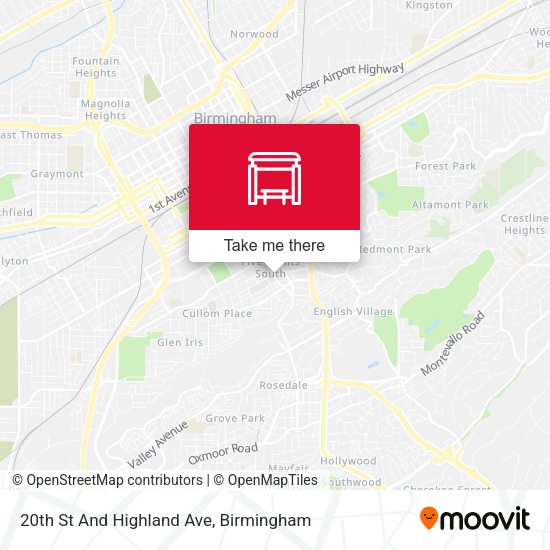 20th St And Highland Ave map