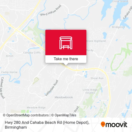 Mapa de Hwy 280 And Cahaba Beach Rd (Home Depot)