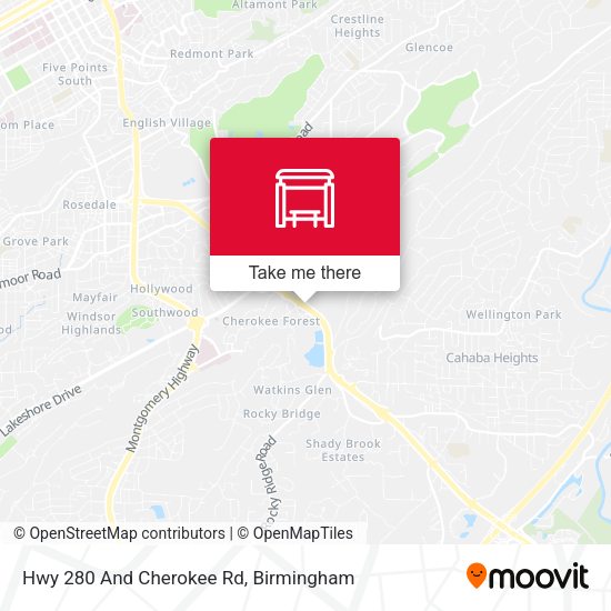 Hwy 280 And Cherokee Rd map