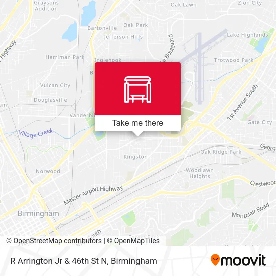 R Arrington Jr & 46th St N map