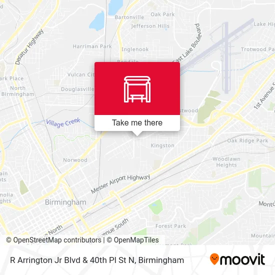 R Arrington Jr Blvd & 40th Pl St N map