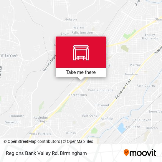 Regions Bank Valley Rd map