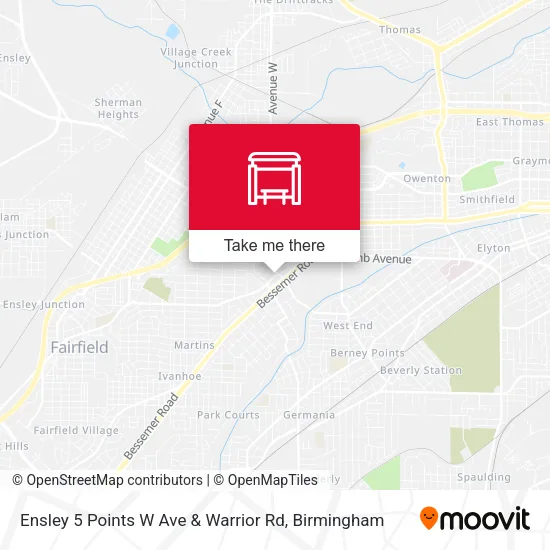Mapa de Ensley 5 Points W Ave & Warrior Rd