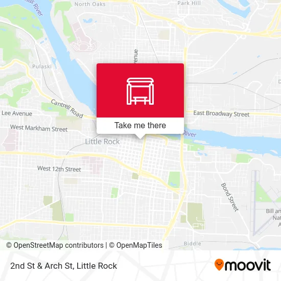 2nd St & Arch St map