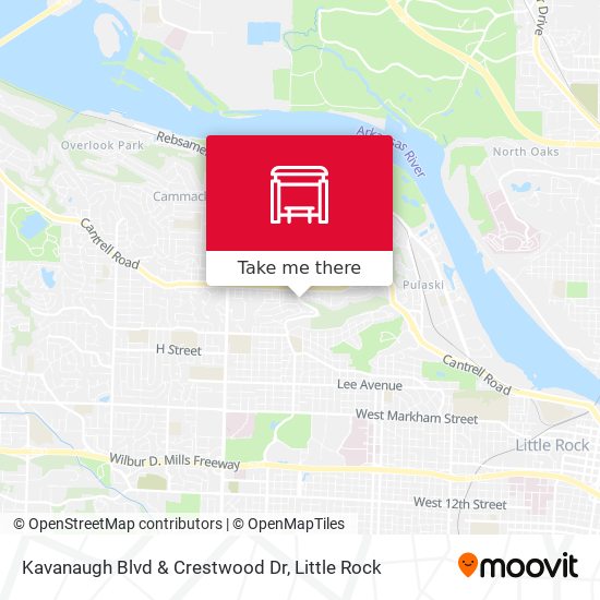 Kavanaugh Blvd & Crestwood Dr map