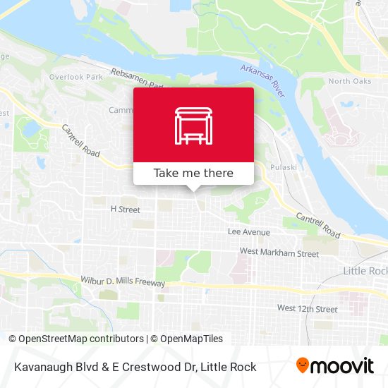 Mapa de Kavanaugh Blvd & E Crestwood Dr