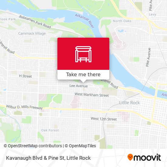 Kavanaugh Blvd & Pine St map