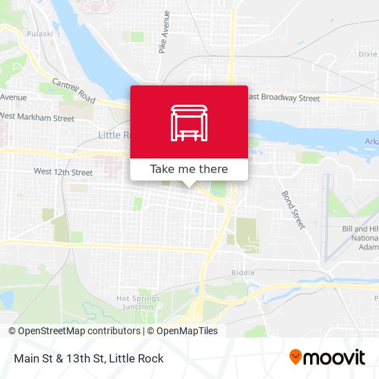 Main St & 13th St map