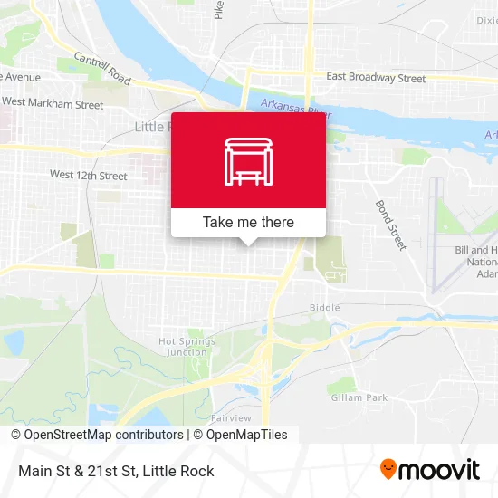 Main St & 21st St map