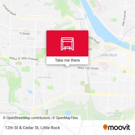 12th St & Cedar St map