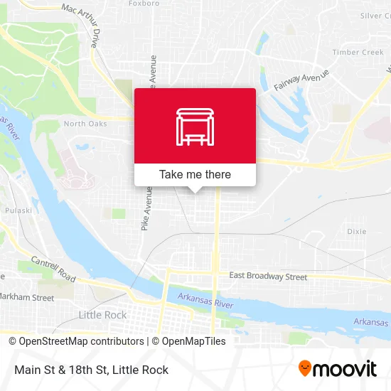 Main St & 18th St map