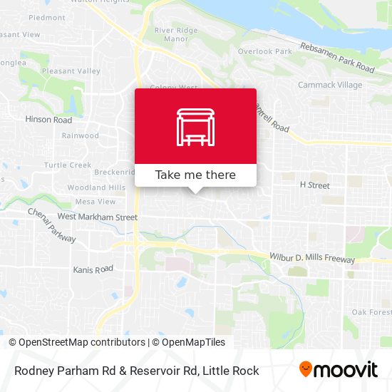 Rodney Parham Rd & Reservoir Rd map