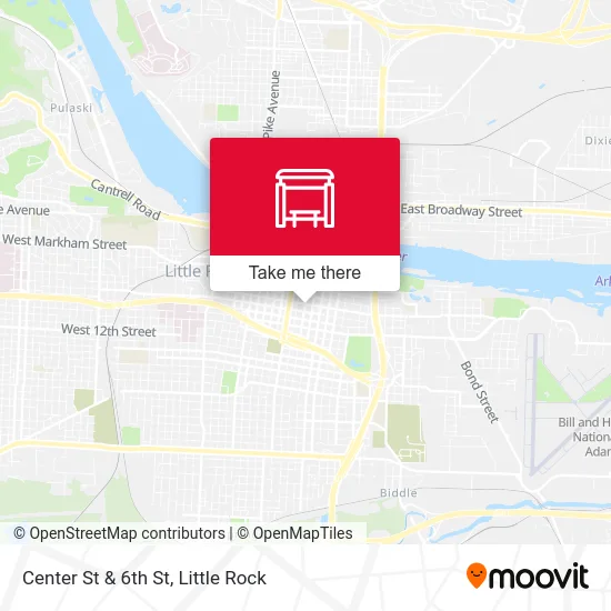 Center St & 6th St map