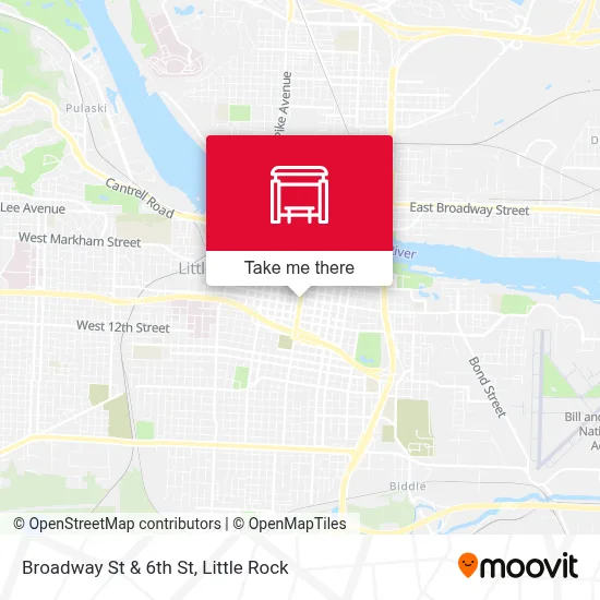 Broadway St & 6th St map