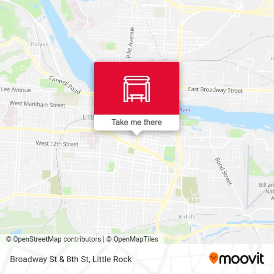 Broadway St & 8th St map