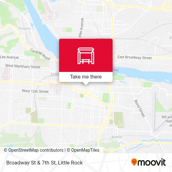 Broadway St & 7th St map